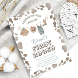 Invitación Primer Rodeo Vestimenta a Niño Occidental Cumpleañ