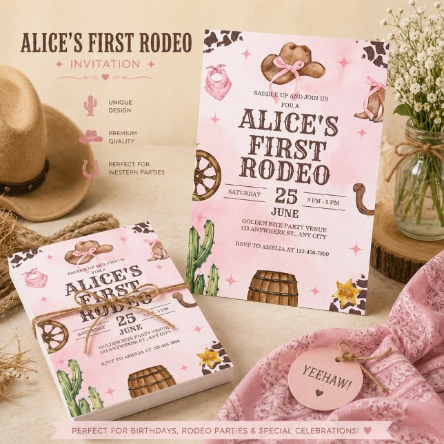 Invitación "Primer Rodeo" Western 1er Cumpleaños  (Subido por el creador)