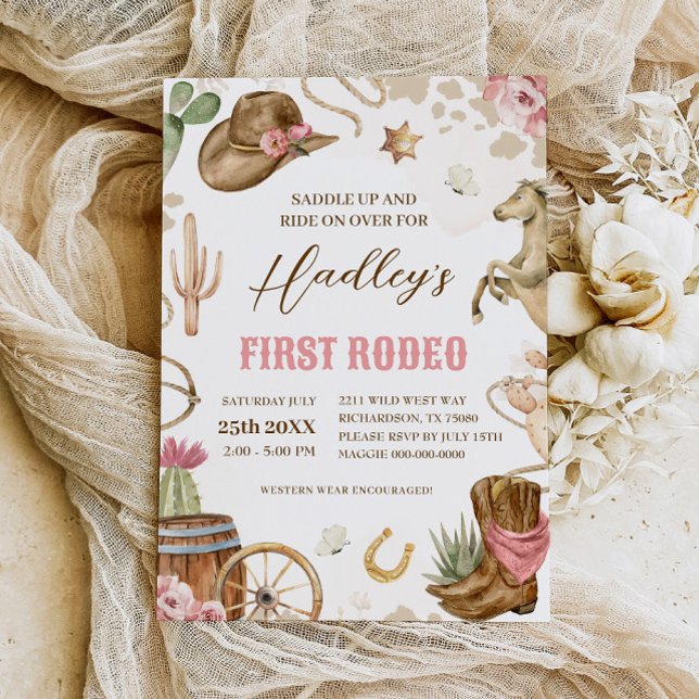 Invitación PRIMER RODEO Western Cowboy 1er cumpleaños invitac (Subido por el creador)