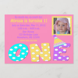 Invitación Primer rosa Invitaiton del chica del cumpleaños