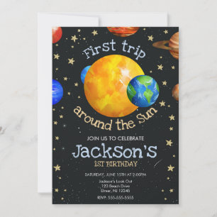Invitación Primer Viaje al Espacio Exterior Cumpleaños del Ni