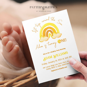 Invitación Primer viaje alrededor de la fiesta del cumpleaños