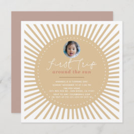 Invitación Primer viaje alrededor de la foto del Sun Boho Pri