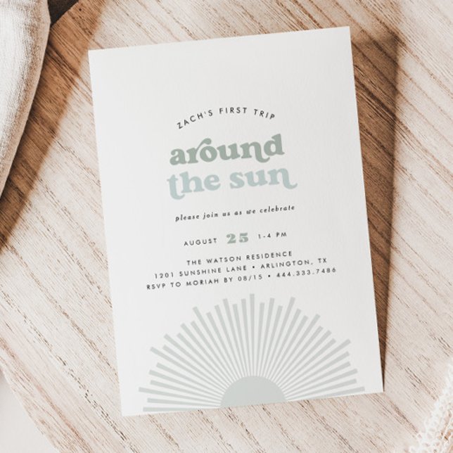 Invitación Primer viaje alrededor de los chicos de Sun Boho P (Subido por el creador)