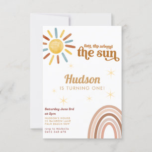 Invitación Primer viaje alrededor del arcoiris de Sun Boho pr