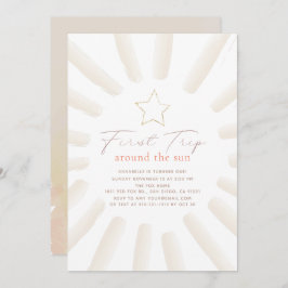 Invitación Primer viaje alrededor del Boho Sun Primer Cumplea