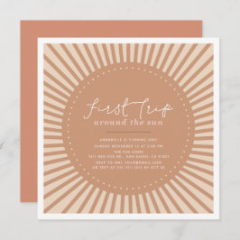 Invitación Primer viaje alrededor del Boho Sun Primer Cumplea