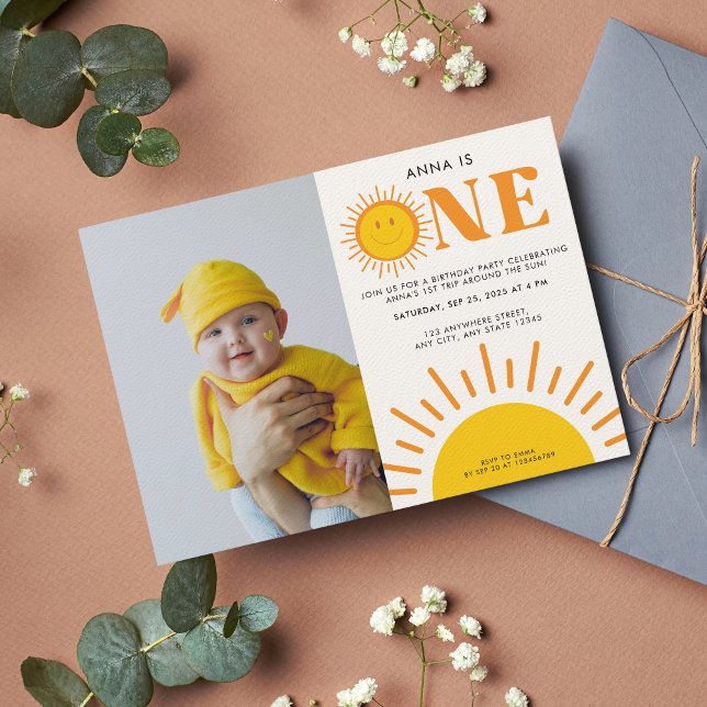 Invitación Primer viaje alrededor del Chica Sun 1er cumpleaño (Subido por el creador)