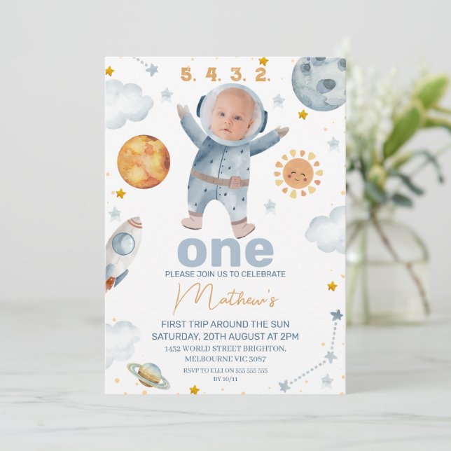 Invitación Primer viaje alrededor del Código QR de Sun Primer (Anverso de pie)