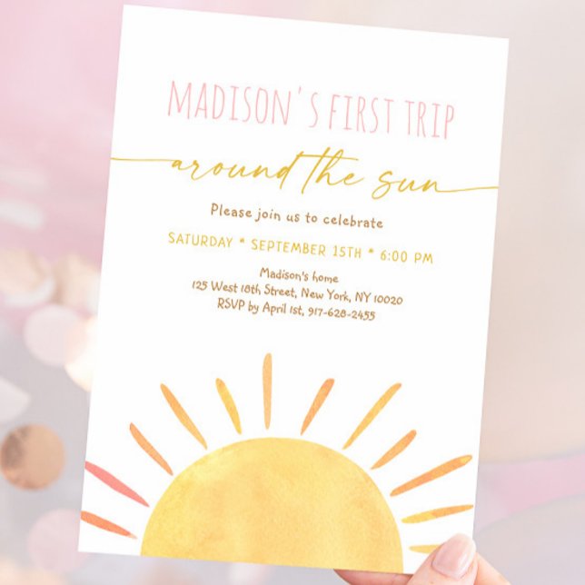 Invitación Primer Viaje Alrededor Del Cumpleaños De Sun Boho (Subido por el creador)