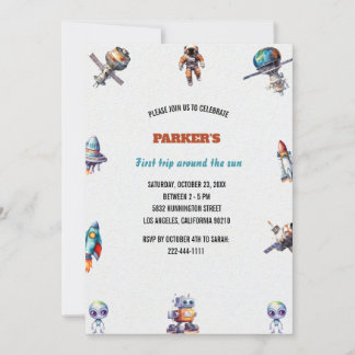 Invitación Primer Viaje Alrededor Del Cumpleaños De Sun Boy