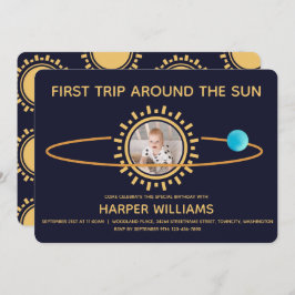 Invitación Primer viaje alrededor del cumpleaños del bebé Sun