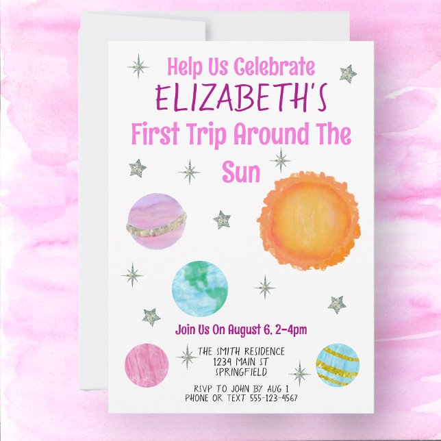 Invitación Primer Viaje Alrededor Del Cumpleaños Del Chica Su (Subido por el creador)