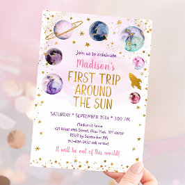 Invitación Primer viaje alrededor del cumpleaños del espacio 