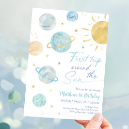 Invitación Primer viaje alrededor del cumpleaños del espacio 