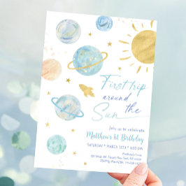 Invitación Primer viaje alrededor del cumpleaños del espacio 