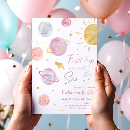 Invitación Primer viaje alrededor del cumpleaños del espacio
