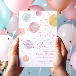 Invitación Primer viaje alrededor del cumpleaños del espacio