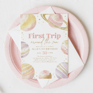 Invitación Primer viaje alrededor del cumpleaños del espacio