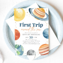 Invitación Primer viaje alrededor del cumpleaños del espacio