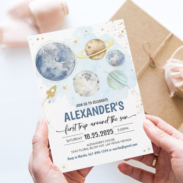 Invitación Primer viaje alrededor del cumpleaños del espacio  (Subido por el creador)