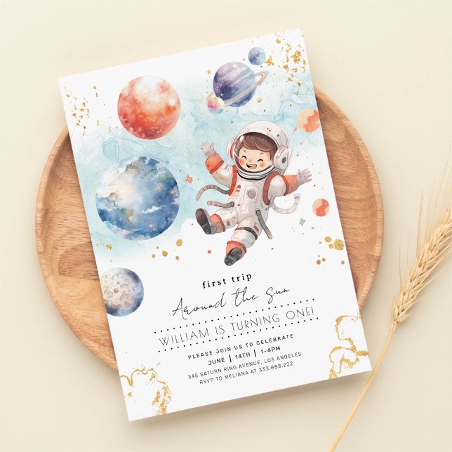 Invitación Primer Viaje Alrededor Del Cumpleaños Del Sol (Subido por el creador)