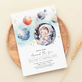 Invitación Primer Viaje Alrededor Del Cumpleaños Del Sol