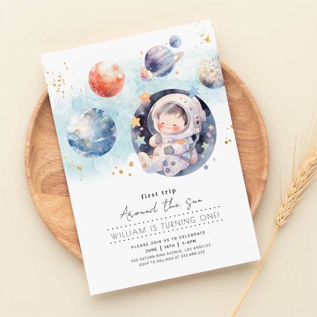 Invitación Primer Viaje Alrededor Del Cumpleaños Del Sol (Subido por el creador)