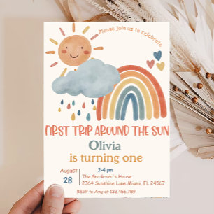 Invitación Primer viaje alrededor del cumpleaños del sol de S