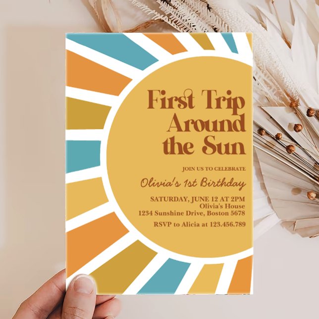 Invitación Primer viaje alrededor del cumpleaños del sol de S (Subido por el creador)