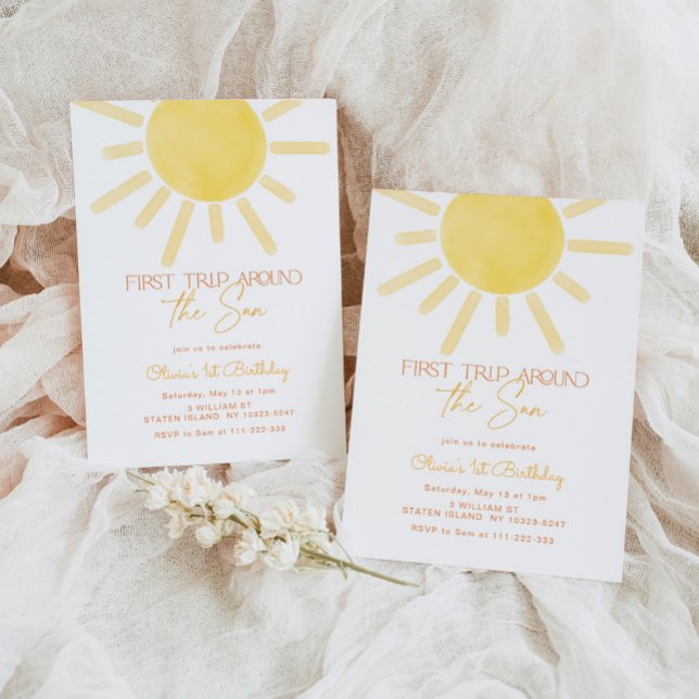 Invitación Primer viaje alrededor del cumpleaños neutral de g (Subido por el creador)