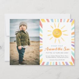 Invitación Primer viaje alrededor del domingo 1° cumpleaños d