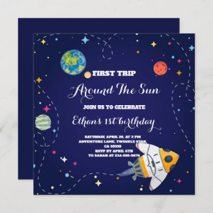 Invitación Primer viaje alrededor del espacio exterior solar