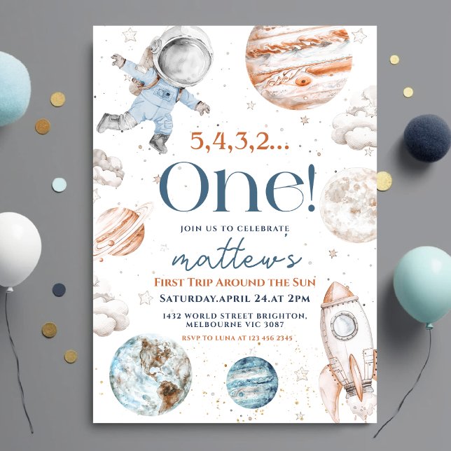 Invitación Primer viaje alrededor del espacio solar Primer cu (Subido por el creador)