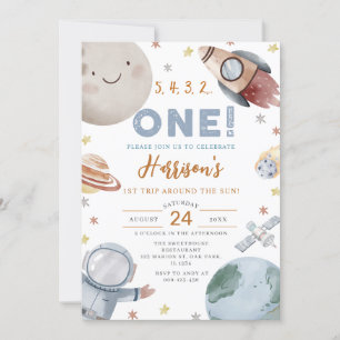 Invitación Primer viaje alrededor del espacio solar Primer cu