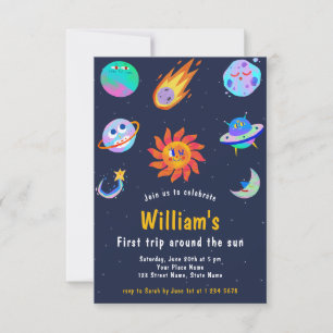 Invitación Primer viaje alrededor del espacio solar Primer Fi