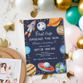 Invitación Primer viaje alrededor del espacio solar Primer Fi