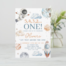 Invitación Primer viaje alrededor del espacio Sun Boy 1er cum
