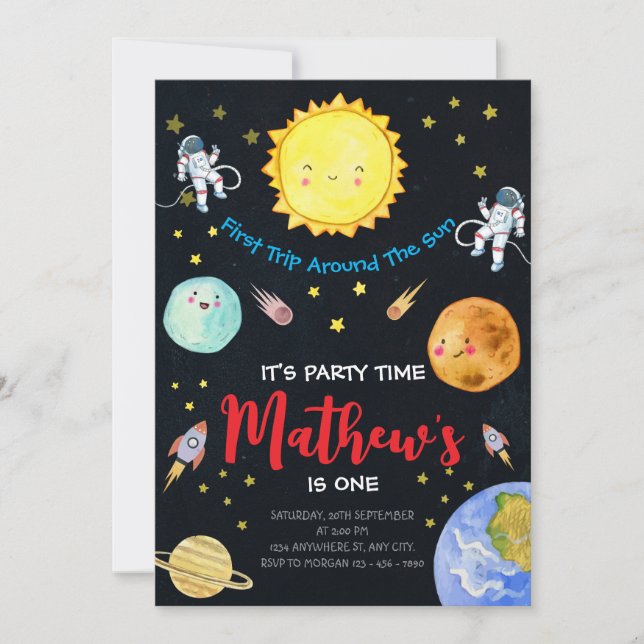 Invitación Primer Viaje Alrededor Del Espacio Ultraterrestre  (Anverso)