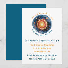 Invitación Primer viaje alrededor del Fiesta del primer cumpl