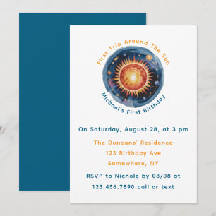 Invitación Primer viaje alrededor del Fiesta del primer cumpl
