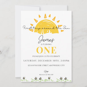 Invitación Primer viaje alrededor del Fiesta del primer cumpl