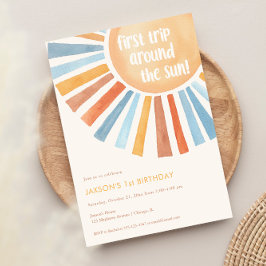 Invitación Primer viaje alrededor del fiesta del primer cumpl