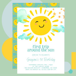 Invitación Primer viaje alrededor del Fiesta del primer cumpl