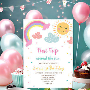 Invitación Primer viaje alrededor del fiesta del primer cumpl
