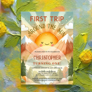 Invitación Primer viaje alrededor del Fiesta del primer cumpl