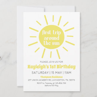 Invitación Primer viaje alrededor del Fiesta del primer cumpl