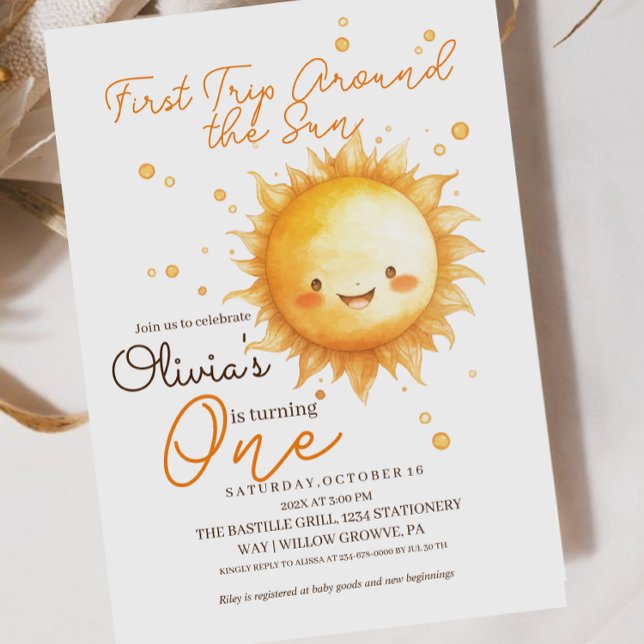 Invitación Primer viaje alrededor del pequeño domingo cumplea (Subido por el creador)