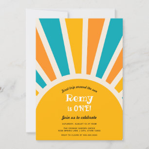 Invitación Primer viaje alrededor del primer cumpleaños del s