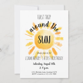 Invitación Primer viaje alrededor del primer cumpleaños del s